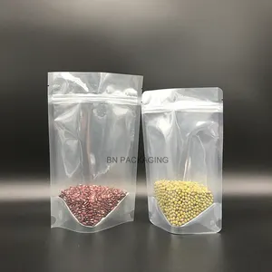 למעלה Ziplock פאוץ חום חותם ניילון פלסטיק מזון אחסון שטוח תחתון אריזת תיק