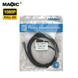 Câble en PVC de 1.8m 1080p <span class=keywords><strong>USB</strong></span> 3.1 type C vers <span class=keywords><strong>DVI</strong></span> pour home cinéma et lecteurs DVD Longueur de 6 pieds - Product Image 5