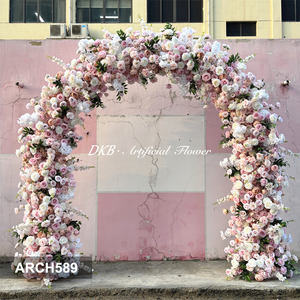 Arche de fleurs artificielles en soie pour mariage, rentrée scolaire et décoration de Noël - Blanc ou couleur personnalisée, vente en gros - Product Image 2