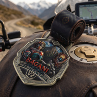 Médailles personnalisées du fabricant en alliage de zinc, pulvérisation 3D couleur laiton antique, médaille sportive moto pour souvenir touristique