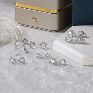 Caoshi Hình Dạng Khác Nhau Thiết Kế Đảng Quà Tặng Zircon Bling Bling <span class=keywords><strong>Stud</strong></span> Bông Tai Cho Phụ Nữ Đẹp Sáng Bóng Đồ Trang Sức Bông Tai - Product Image 2