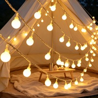 Guirlande lumineuse LED de Noël en forme de boule, PVC givré, écologique, durable, pour les fêtes de Noël, le dortoir, la terrasse, la maison, l'intérieur, l'extérieur, les fêtes
