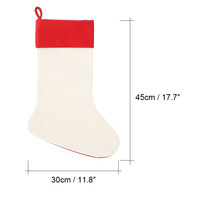 Chaussettes de Noël en peluche rennes du Père Noël, garniture en fausse fourrure tissée, sac magique pour enfants, à suspendre au foyer, pour le rangement de cadeaux, 24 pouces, rouge