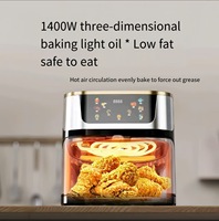Penggorengan Udara Digital Pintar Tanpa Minyak, Stainless Steel 12-15L, Kualitas Tinggi Terbaru, Penggorengan Listrik Rumah Tangga