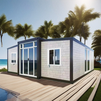 Maisons préfabriquées de luxe de haute qualité personnalisées, conteneurs extensibles de 20 pieds avec 3 chambres, bureau et salon