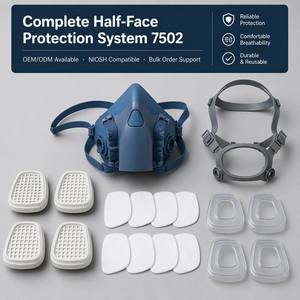 Respiratore a Mezza Faccia 7502 |   Silicone Blu |   Compatibile con NIOSH |   Multi-Gas |   P100 <span class=keywords><strong>OV</strong></span>/AG - Product Image 1