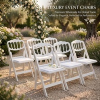 Chaises pliantes en plastique blanc avec coussin confortable, chaises de jardin pour mariage en plein air, pour location professionnelle de matériel de réception
