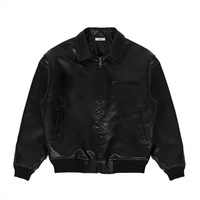Veste décontractée en cuir PU avec impression graphique personnalisée OEM, fermeture éclair, coupe-vent, manches longues, col rabattable, style streetwear d'hiver, tendance