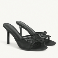 Sandales mules élégantes à talons hauts pour femme en PU imprimé léopard marron, bout ouvert et rond, par RLT Fashion Design – Idéales pour Pâques et soirées de gala