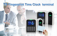 Terminal de pointage biométrique T9 personnalisable avec lecteur d'empreintes digitales TCP/USB et carte d'identité