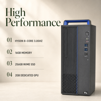 Toplu Sipariş Masaüstü Tam Sistem Hygon 3350 8 Çekirdekli İşlemci 16GB 256GB M.2 SSD 2GB Harici Ekran Kartı Kasası 23.8 İnç Ekran Kiti