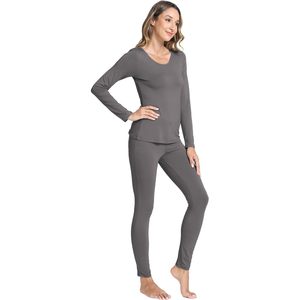Custom Bamboo Viscose Long Johns Set <b>Thermal</b> Underwear <b>Women</b> Long Sleeve Base Layer Full Coverage Warm Wear - Product Image 5