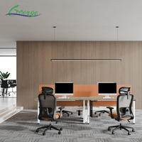 Mobilier de bureau 4 places Table élévatrice d'ordinateur de bureau intelligente Table électrique réglable en hauteur