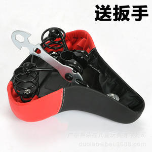 Asiento de Bicicleta Cómodo con Doble Amortiguación, Asiento Delantero de Cuero Rojo y Negro para Bicicleta Ordinaria, Unisex para Adultos - Product Image 5