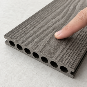Planche de terrasse WPC à grain de bois 3D en relief, extérieure, imperméable, à emboîtement, surface lisse, double verrouillage, rainuré et langueté - Product Image 3