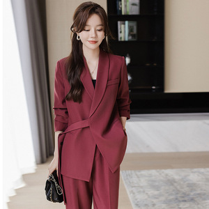 Women's Suit Set Solid Color Polyester Anti-Wrinkle Professional Casual Wear - Product Image 3
