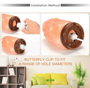 Cable de repuesto para lámpara de sal E27 con interruptor regulador de intensidad, enchufe europeo de 2 pines y clip de mariposa - Product Image 5