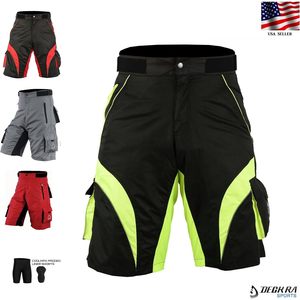 Pantalones Cortos de Ciclismo MTB para Hombre, con Forro Acolchado, Pantalones Cortos de Ciclismo Todoterreno, Transpirables, de Secado Rápido, Spandex, Nailon - Product Image 4