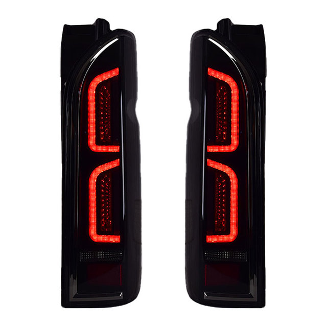 Modified LED Dynamic Flowing Turn Signal Tail Lights for 05-18 for Toyota Hiace Rear Tail Light Assembly