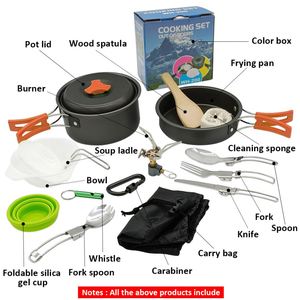 Outdoor Camping Hiking Picnic Pot Set Portable Tableware Mess <strong>Cooking</strong> <strong>Kit</strong> Camping Cookware for Outdoor <strong>Cooking</strong> - Product Image 2