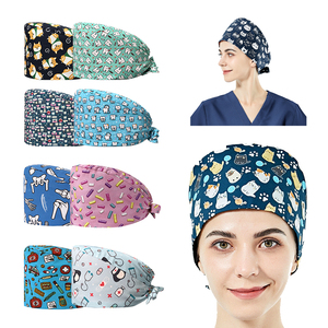 Motif <span class=keywords><strong>de</strong></span> soutien imprimé personnalisé 100% pur coton motif <span class=keywords><strong>de</strong></span> dent respirante bonnet <span class=keywords><strong>de</strong></span> gommage dentaire chapeaux <span class=keywords><strong>de</strong></span> gommage pour les dentistes - Product Image 4