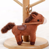 Rein Cheval En Peluche Porte-clés Pendentif Personnalisé Cheval En Peluche Jouet Cheval Année Mascotte Simulation Poupée Sac Pendentif