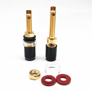 ขั้วต่อลำโพงเคลือบสีอบขนาด 65 มม., ขั้วต่อทองแดงแท้, ช่องเสียบปลั๊กกล้วยชุบทอง, ไม่ต้องบัดกรี - Product Image 1