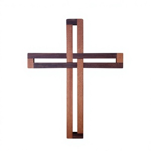 Escultura de Cruz de Madera Minimalista, Arte Decorativo Religioso, Lavable, Decoración para el Hogar, para Sala de Estar - Product Image 1