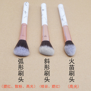 Large Marble Highlighter Brush 3.5cm Synthetic Fibers Plastic Handle Cheek <b>Makeup</b> <b>Tool</b> - Product Image 4