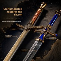   Épée Double Renara en Alliage, Modèle d'Arme de Jeu, Étui en Cuir, Version Coffret Cadeau 30CM, Accessoire de Cosplay, Ornement
