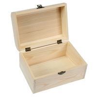 Ensemble de 3 coffres au trésor en bois non peints Boîte de rangement en bois poli pour bijoux