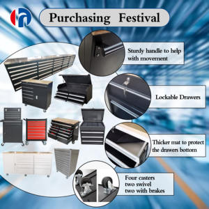 Armoire à outils <span class=keywords><strong>de</strong></span> garage <span class=keywords><strong>pas</strong></span> chère, en acier métallique, boîte à outils d'atelier, armoire à outils utilitaire en acier métallique pour atelier automobile - Product Image 2