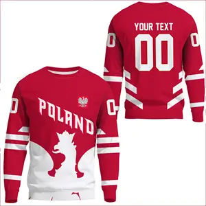 Hot Koop Custom Polen Hockey Team Logo Sweatshirts Hoodies Met Oversized Groothandel Sweatshirts Plain Crewneck Sweatshirt