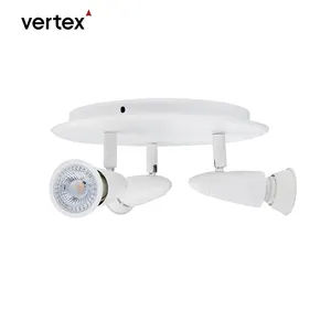 VERTEX Patents spotlight lamp Ra>80 Die-cast aluminum GU10 5Wx3 spot lighting sharp chip 1200lm 2700K quick install terminal CE