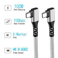 Câble de données USB C 100W en nylon tressé, charge rapide, double Type-C vers Type C, câble USB 3.1 pour ordinateur et imprimante