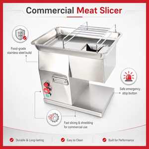 Machine à trancher la viande fraîche, coupe-viande commercial, design en acier inoxydable antirouille pour <span class=keywords><strong>boucherie</strong></span>, hôtel, service de restauration - Product Image 2
