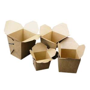 Caja de Kraft desechable de grado alimenticio, reciclable, cuadrada, con mango para ensalada/fideos/mariscos/<span class=keywords><strong>Pasta</strong></span>/arroz - Product Image 6
