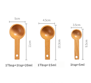Juego de <span class=keywords><strong>cuchara</strong></span> medidora de madera de haya para cocina, <span class=keywords><strong>cuchara</strong></span> medidora de <span class=keywords><strong>gramos</strong></span> para hornear - Product Image 6