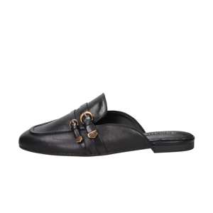 Mules pour femmes Tamaris, noires, taille 38, talon plat, en cuir, à enfiler - Product Image 1