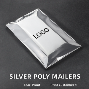 Sobres de Envío Plateados Metálicos, Bolsas de Polietileno con Impresión Personalizada, Sobres para Correo, Bolsas de Plástico Autosellables - Product Image 2