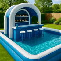 Bar flottant gonflable personnalisé de haute qualité pour piscine, idéal pour les fêtes estivales