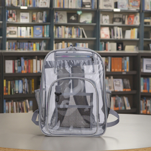 Custom Unisex Pvc Student Backpack Closure Soft <b>Travel</b> <b>Bag</b> <b>Clear</b> Crossbody Strap Men Women Laptop Friendly Backpack - Product Image 3