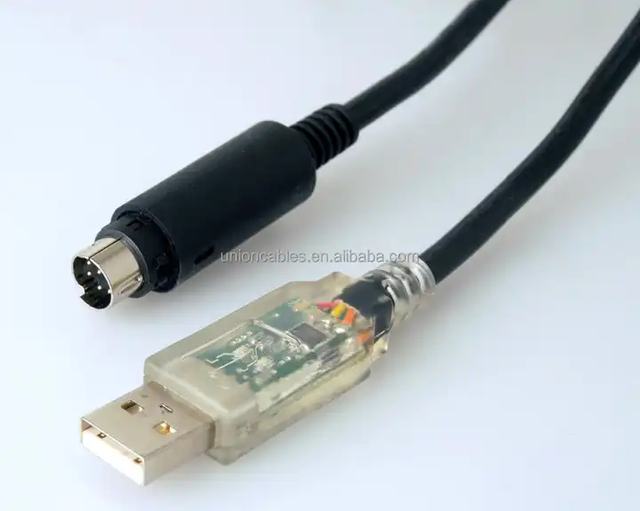 FTDI USB to RS232 8Pin Mini Din PLC Programming Cable Adapter Serial Converter to the COM or PC Socket on the Radio