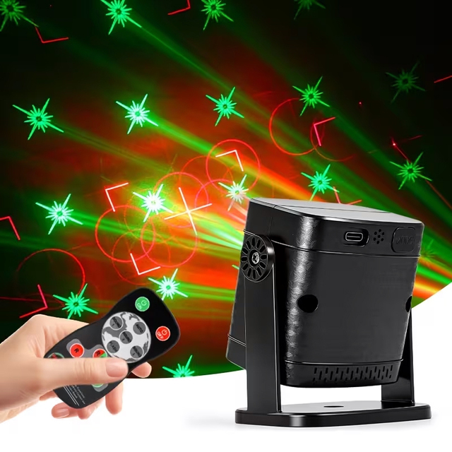 Wuzstar Projector Lights Indoor Red Green Color Firefly Lights Show Projection Yard Lawn House Wall Decoration for Holiday Party
