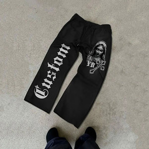 <span class=keywords><strong>Pantaloni</strong></span> da Tuta da <span class=keywords><strong>Uomo</strong></span> in Cotone 100% Pesante, Oversize, Personalizzabili, in <span class=keywords><strong>Felpa</strong></span> French Terry, Grigio, Stile Streetwear Casual con Logo del Produttore - Product Image 3