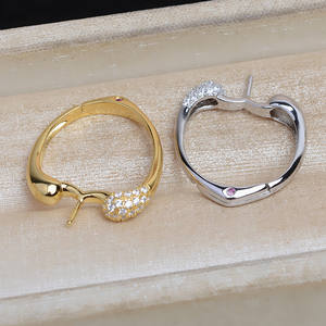 Bague ouverte en argent S925 avec 10-11 perles amovibles, décoration de main, support vide DIY, JG5341, accessoires de bague en perles de luxe - Product Image 2