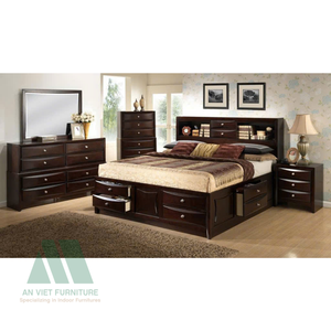 Conjuntos de dormitorio de madera modernos de alta calidad Vietnam OEM ODM muebles para el hogar para hoteles armarios aparadores al por mayor fabricados - Product Image 2