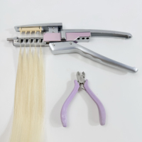 Kit de pose d'extensions capillaires professionnel en coton 6D avec pince connectrice et outil de retrait pour pointes de plumes