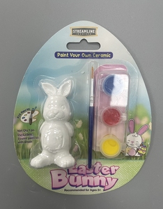 Set di giocattoli da disegno in gesso: Salvadanaio <span class=keywords><strong>a</strong></span> forma di cane e uovo di coniglio pasquale, decorazioni personalizzabili in gesso bianco da 4,5 pollici - Product Image 3