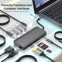 Base de Conexión USB-C 11 en 1 con Carga, Transferencia de Datos y Salida de Video, Aleación de Aluminio, Plug and Play, en Stock, Garantía de 12 Meses